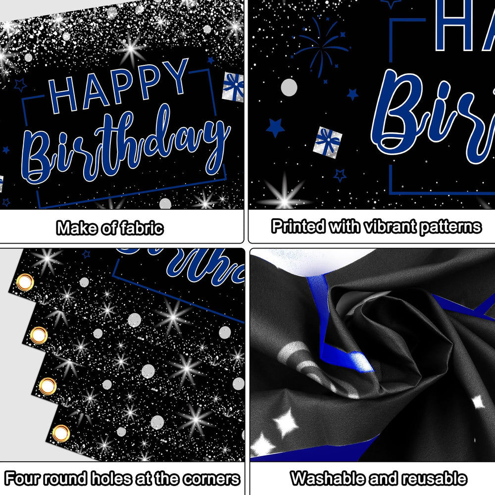 Puchod blue explosion star balloon creates a bold decorative accent.