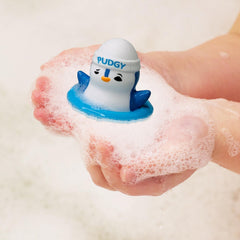 Pudgy Things soft chewable rubber penguin toys ideal for tiny hands and teething.