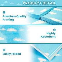 PUEVENYI unfolded 13x13 inch napkins offering ample meal coverage.