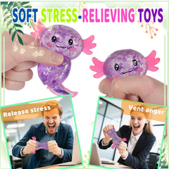 Puffwize Axolotl Squishy gift-pack Purple ideal party favor
