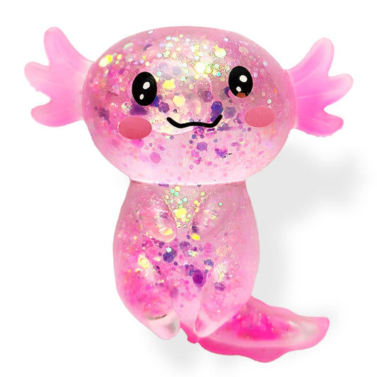 Puffwize Axolotl squishy toy pink closeup for stress relief and focus