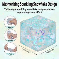 Puffwize green snowflake ice pattern toy for tactile play.