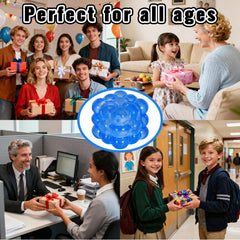 Puffwize Ice Cube Squishy Blue desk-use scenario emphasizing tactile play to improve focus.