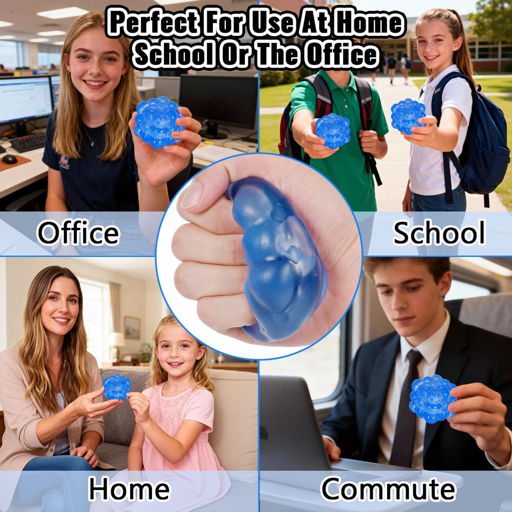 Puffwize Ice Cube Squishy Blue pack image showing durable fidget toy for daily focus and calm.