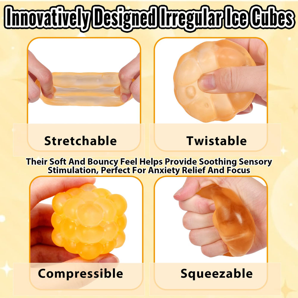 Puffwize Ice Cube Squishy Toy yellow tactile sensation for work breaks