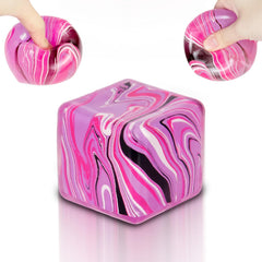 Puffwize ice cube squishy purple veined 5cm for calming sensory play