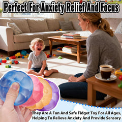 Puffwize irregular blocks stress cube in commute scenario, fits pocket or bag.