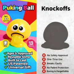 Slime release from Puking Ball showing dynamic sensory action.