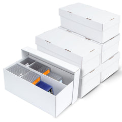 Pulchra 6-pack graded card storage box top view with organized PSA slabs for easy access