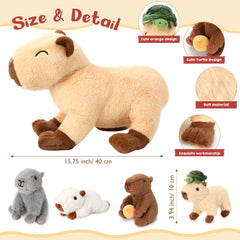 PullCrease capybara babies visible inside belly for playful surprise storytelling