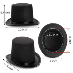 Pumtus adult stovepipe top hat satin-lined for a durable, elegant formal look.