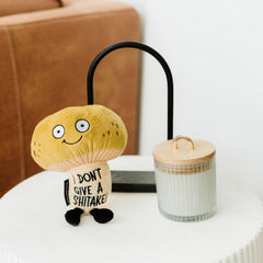 Punchkins Mushroom Plushie beaded-base image demonstrates upright display on desks.
