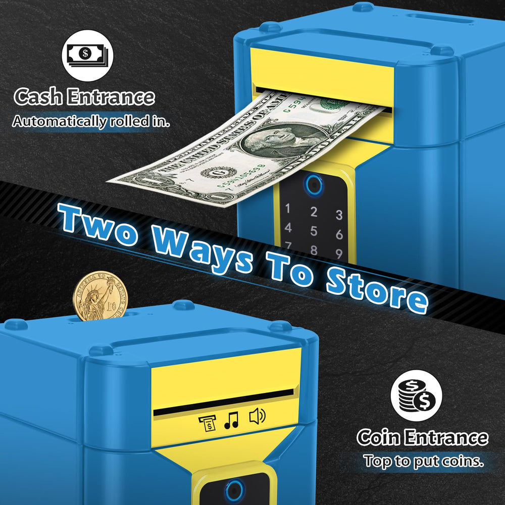 Pupidiu Fingerprint Piggy Bank touch sensor close-up demonstrates easy interaction.