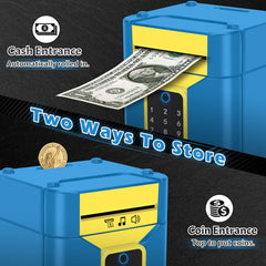 Pupidiu Fingerprint Piggy Bank touch sensor close-up demonstrates easy interaction.