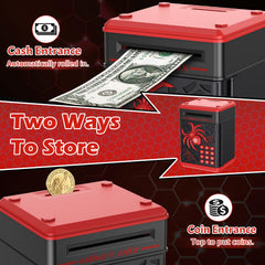 Pupidiu Spider Fingerprint Piggy Bank side view shows sturdy shell and kid-friendly design.