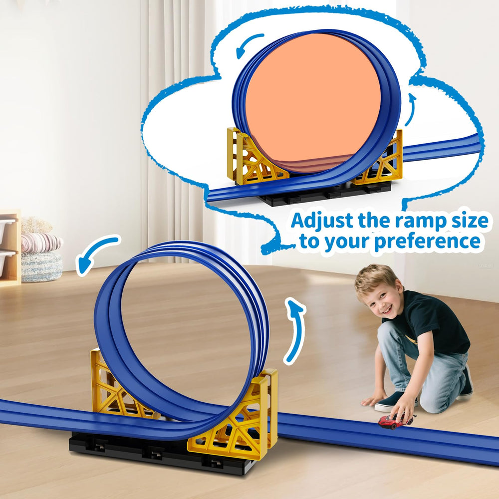 Puppiluv dual race track includes four premium alloy racers