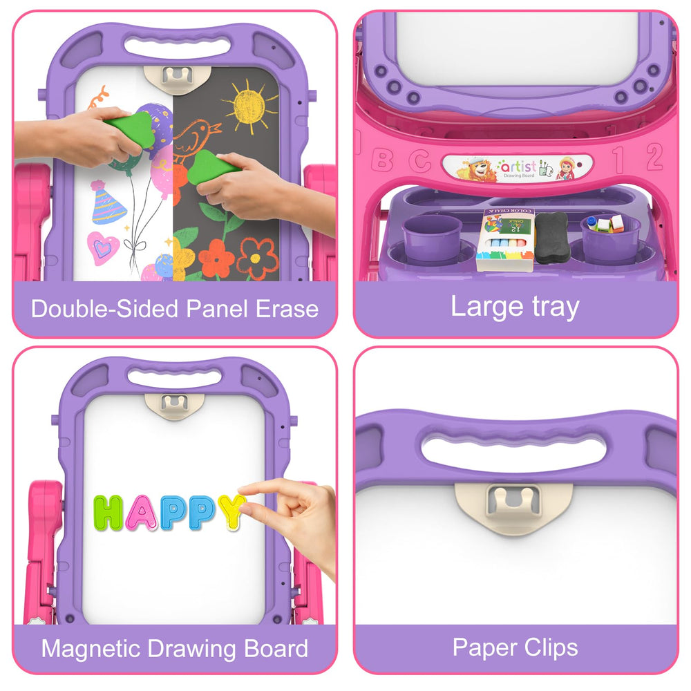 PUPPSITTY portable easel converts to handheld board for floor or couch painting.