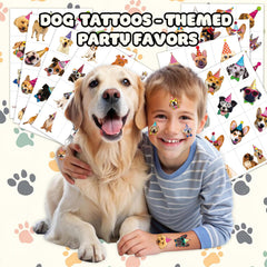Puppy Theme Dog Tattoos designs closeup reveal playful puppy graphics for eye-catching decor.