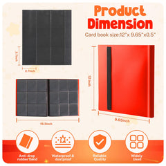 PUPTILY Card Binder Red open spread demonstrating 9-pocket sheets for easy card organization