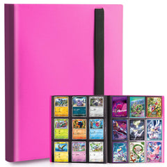 PUPTILY card binder rose red front view with 9-pocket pages for easy organization.