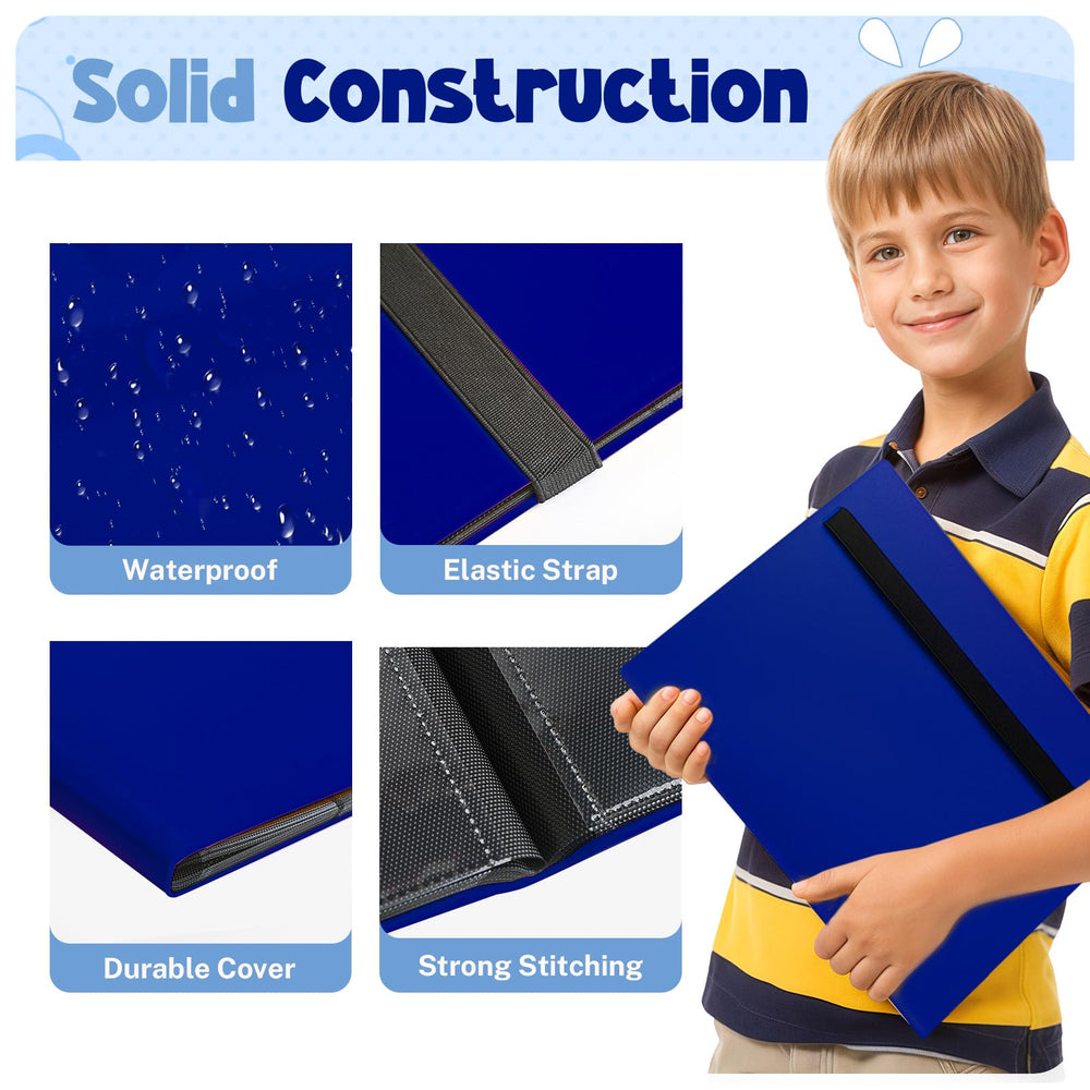 PUPTILY cobalt binder offers crystal-clear pockets compatible with MTG, Yu-Gi-Oh, baseball cards.