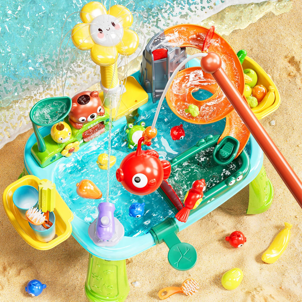 Pupu Pig 360-degree sunflower faucet creates engaging water flow during activity