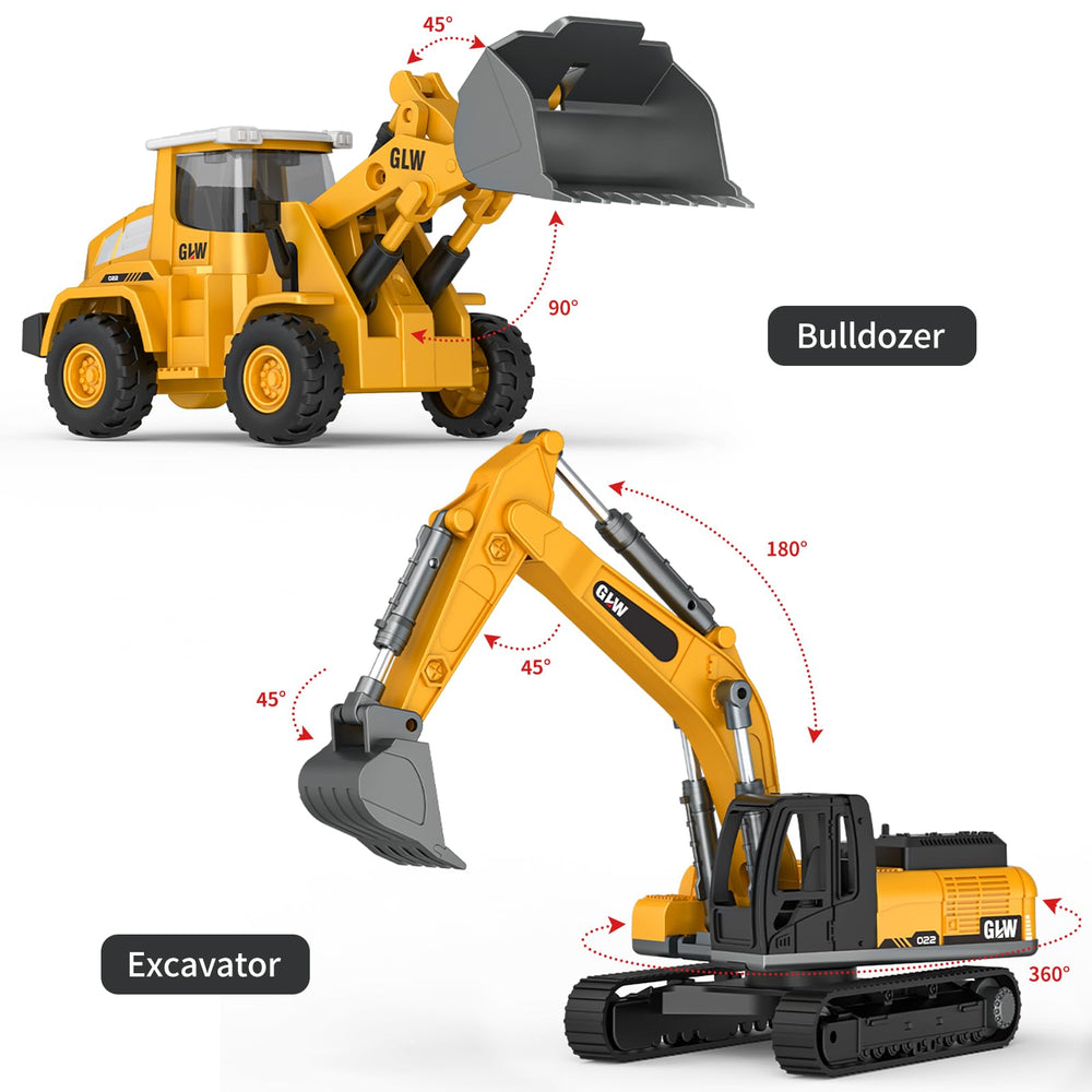 Pupu Pig bulldozer toy showcases sturdy alloy parts for lasting performance.