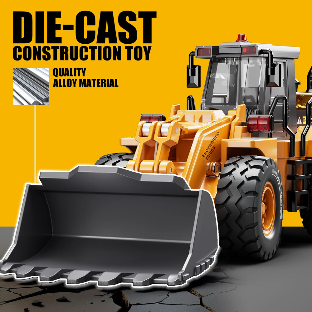 Pupu Pig bulldozer toy featuring lights and sounds to boost pretend construction play.