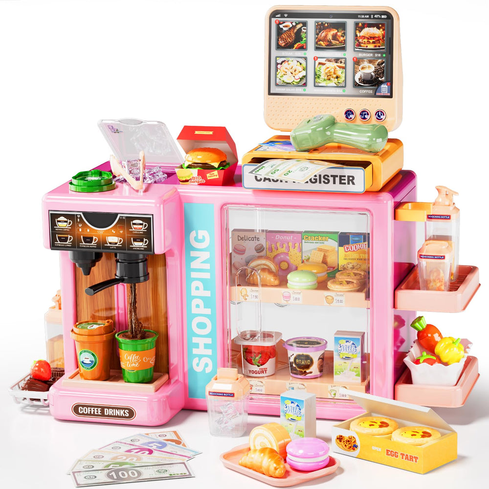 Pupu Pig cash register in action, child-friendly pretend play and math practice.