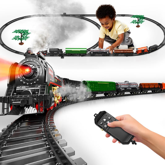 Pupu Pig model train set locomotive with 3-way smoke for immersive play