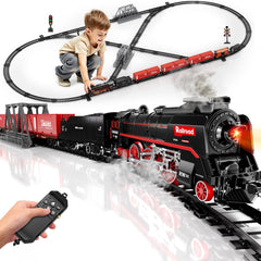 Pupu Pig model train locomotive with three-way smoke in action, immersive play.