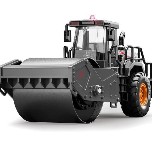 Pupu Pig steam roller front view with durable metal construction for long-lasting play.