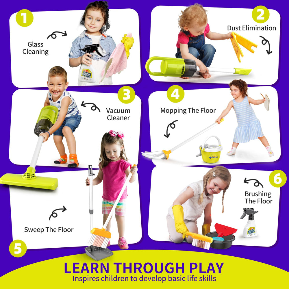 Pupu Pig mop and bucket for realistic home cleaning role play