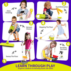 Pupu Pig mop and bucket for realistic home cleaning role play