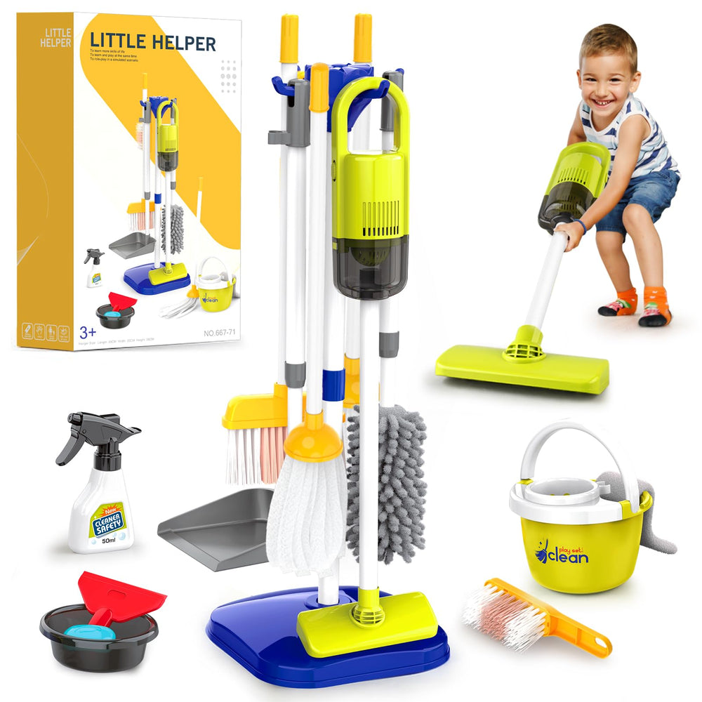 Pupu Pig toddler cleaning vacuum in action for immersive pretend play