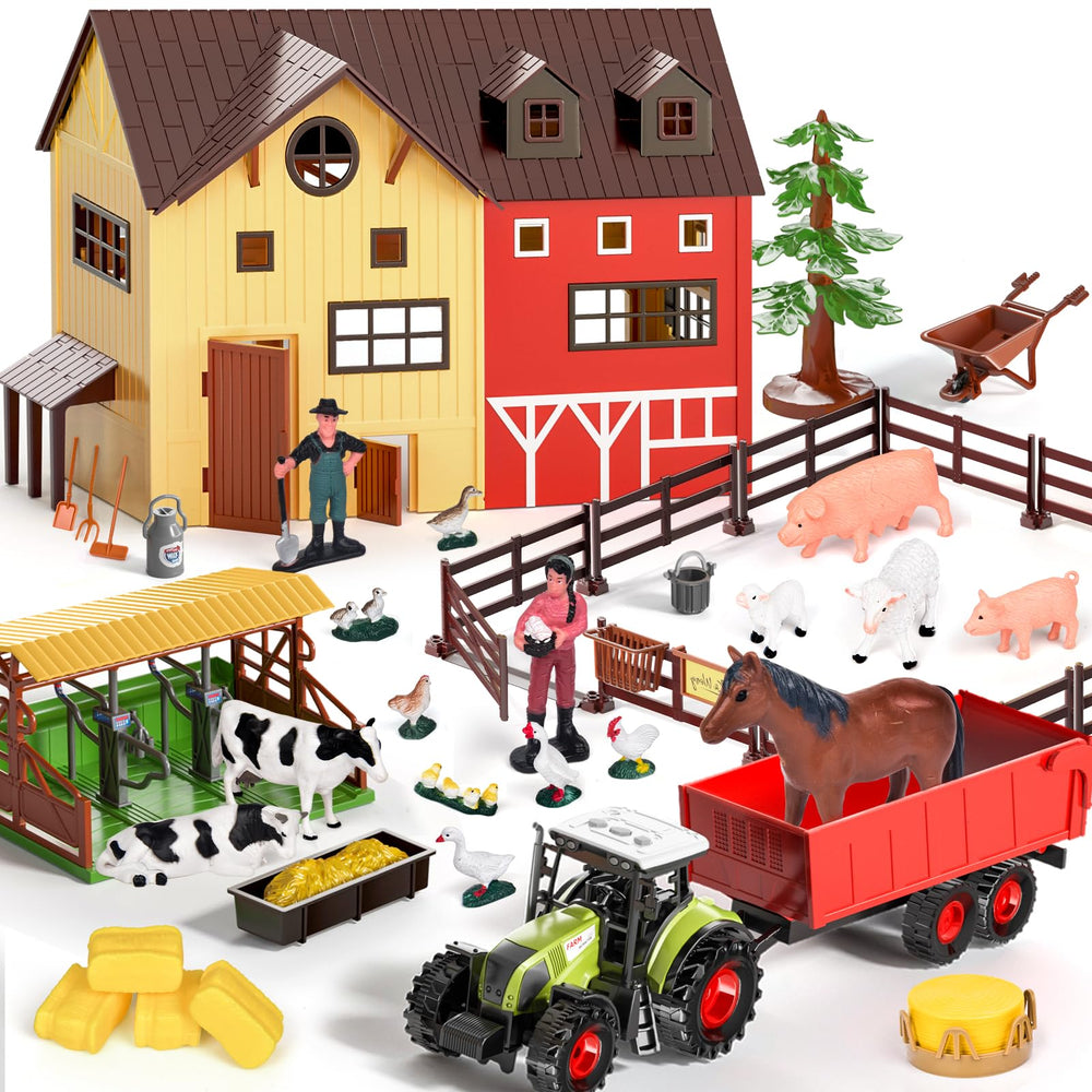 Pupu Pig tractor toy with trailer ready for imaginative farm play and exploration