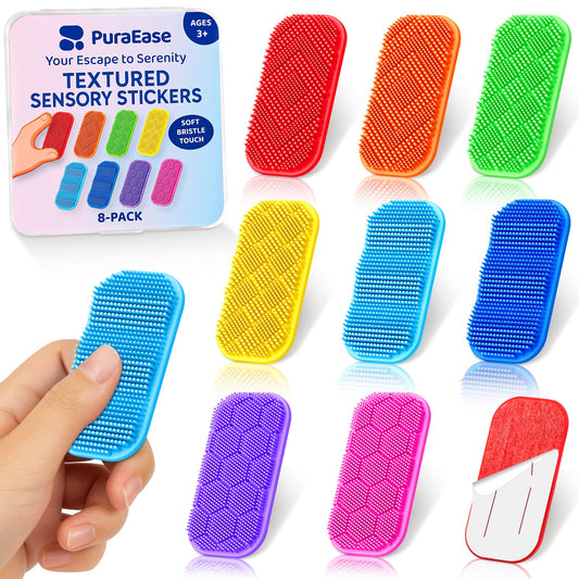 PuraEase Bristle Texture 8-Color set front view for calm, focused use.