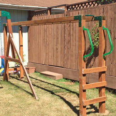 Purife playground handle in use on a playset or treehouse