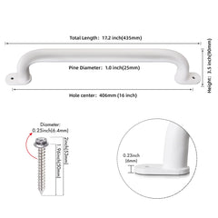 Purife white powder-coated, non-slip surface improves hand grip.