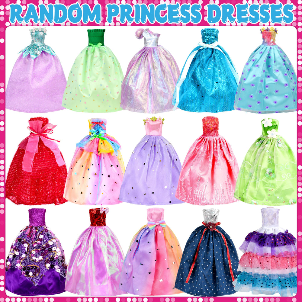 PURPERCAT wedding dresses for 11.5-inch dolls—sparkling gowns for pretend weddings and dress-up play.