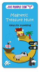 The Purple Cow Treasure Hunt board with magnetic pieces ready to play