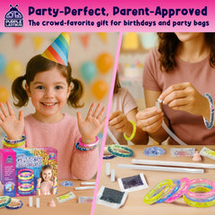 Purple Ladybug bracelet tubes and glitter colors spark designs for imaginative jewelry making.