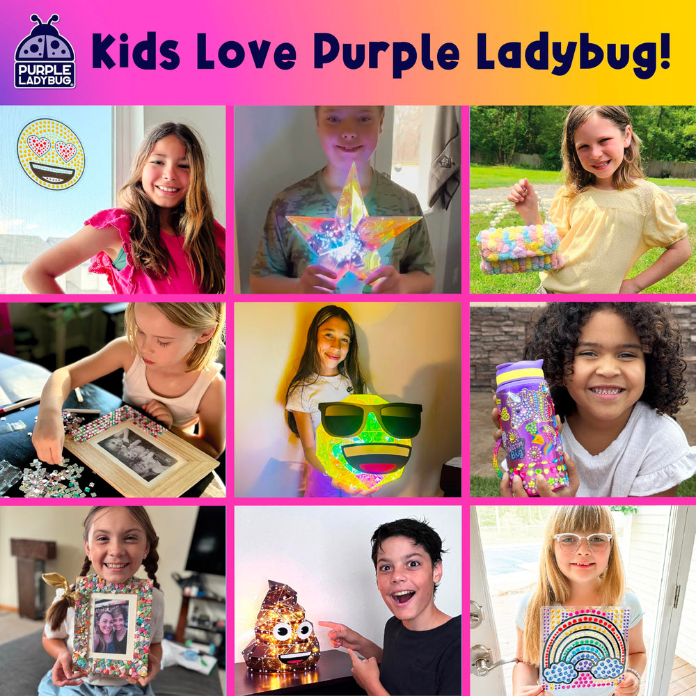PURPLE LADYBUG design chain and straws enable creative pouring patterns