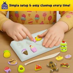 Purple Ladybug EraserLab kids crafting scene invites screen-free imaginative play on notebooks