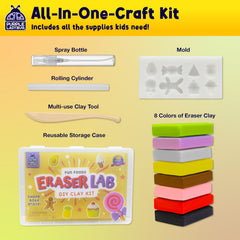Purple Ladybug EraserLab mold tray features food-shaped molds for playful erasers