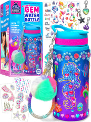 PURPLE LADYBUG mermaid bottle decorate kit with sparkly stones for creative hydration