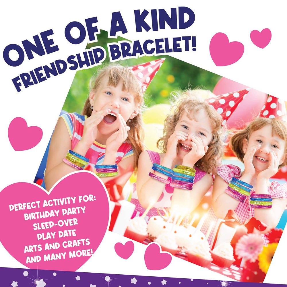 Purple Ladybug kit inspires confidence as kids finish colorful bracelets with pride.