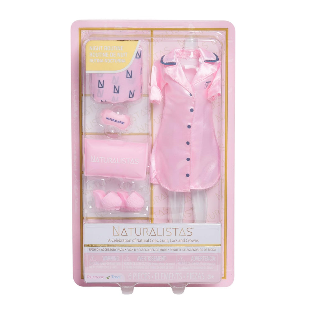 Purpose Toys Naturalistas N-logo nightgown for cozy, hair-friendly bedtime routine.