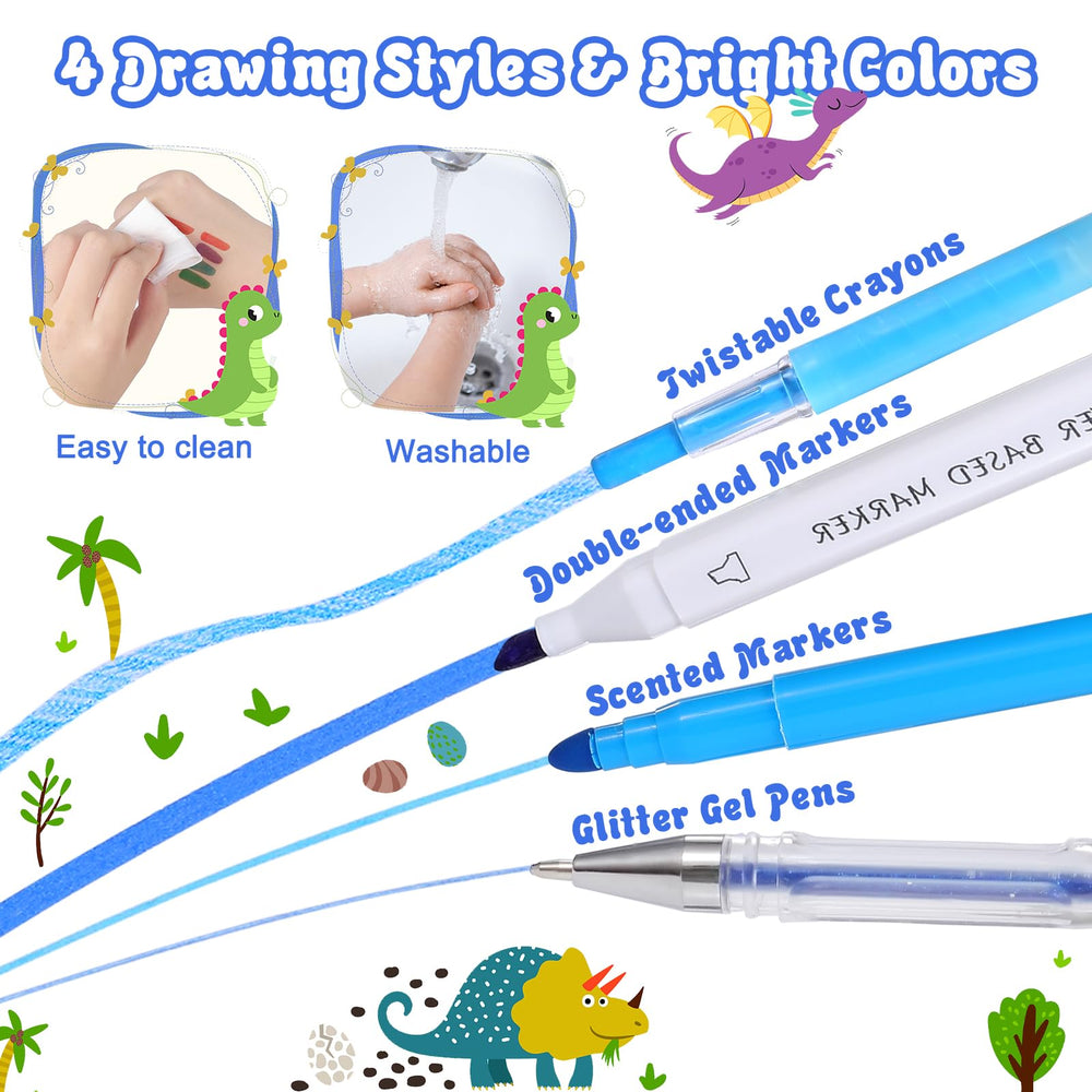 Purtarly dinosaur twistable crayons for smooth, mess-free coloring