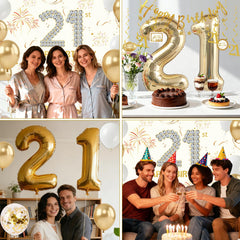 Purtarly gold confetti balloons enhance party photos with cheer